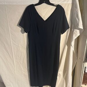 Banana Republic Navy Blue Wool Midi Dress